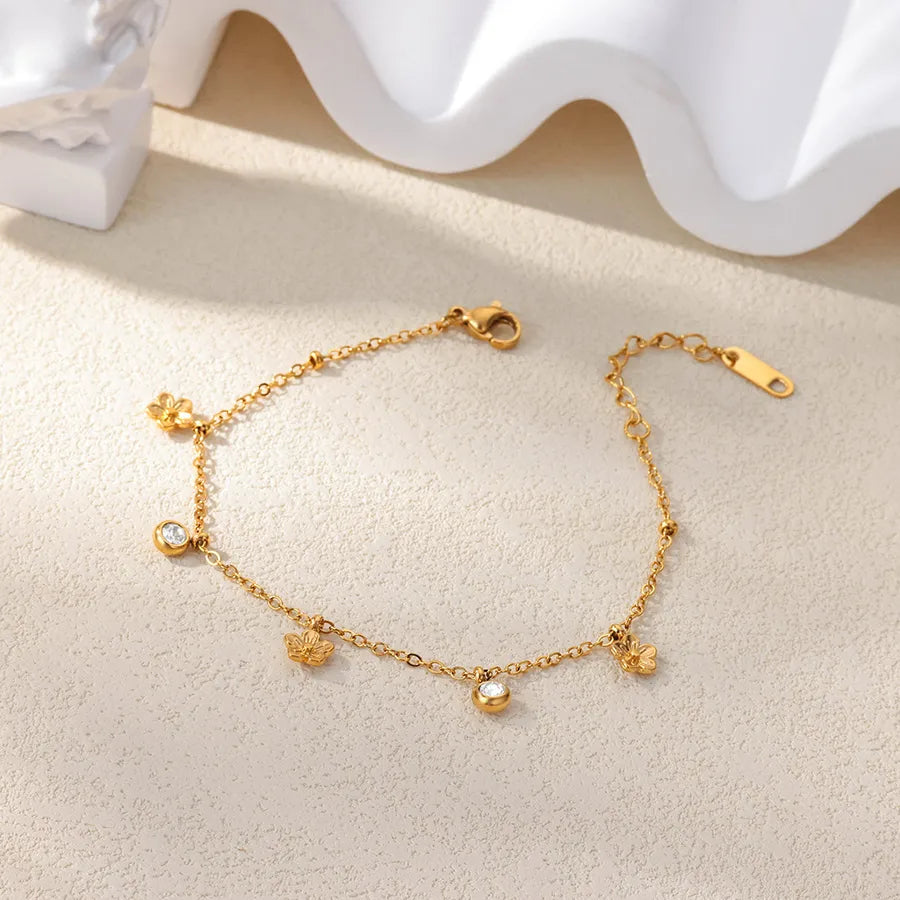 Gold Plated Butterfly Zirconia Bracelet G7031997 18k