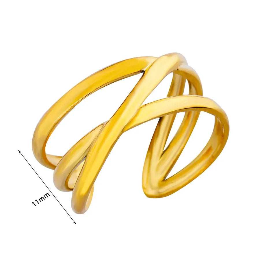 18K Gold Plated Geometric Heart Ring for Women