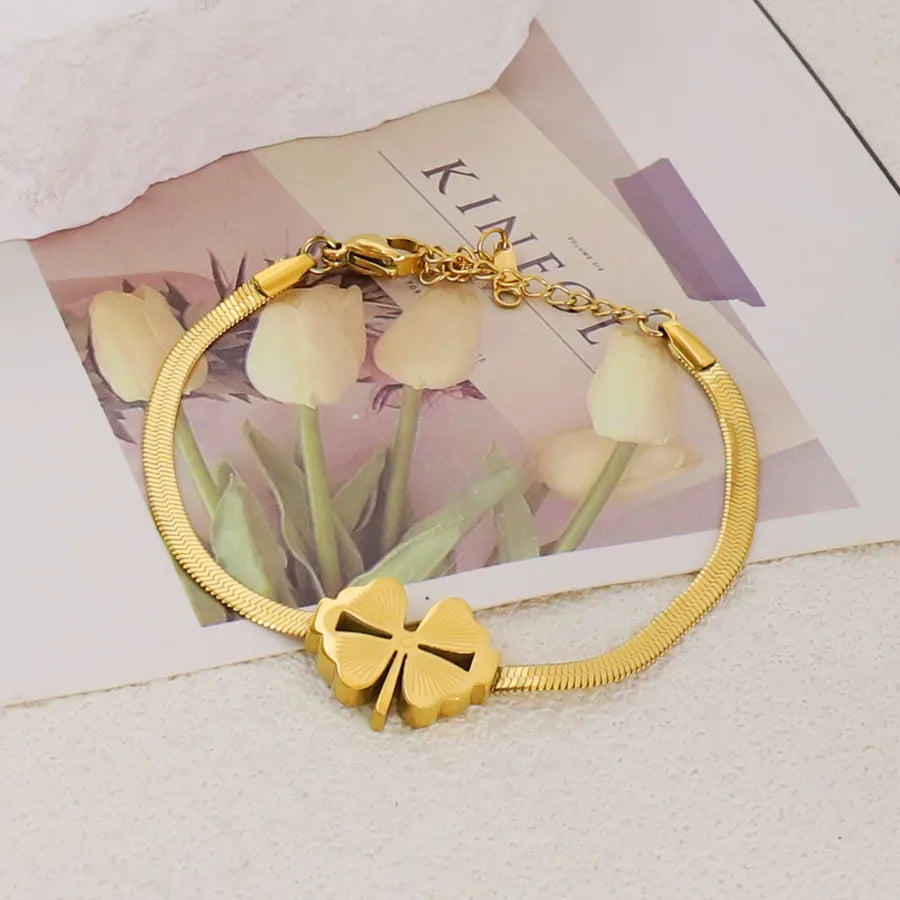 Gold Plated Stainless Steel Asymmetric Bracelet Average Size Gold Style 38