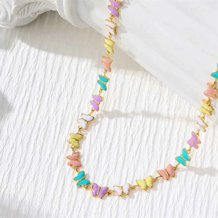 Gold Butterfly Pendant Necklace for Women