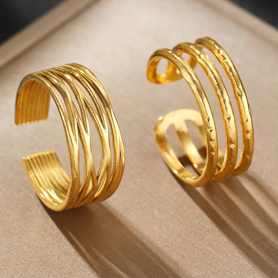 18K Gold Plated Stainless Steel Open Ring