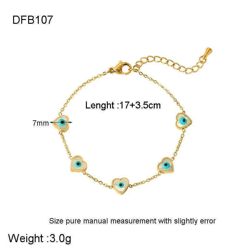 18K Gold Plated Heart Bracelet & Necklace Set