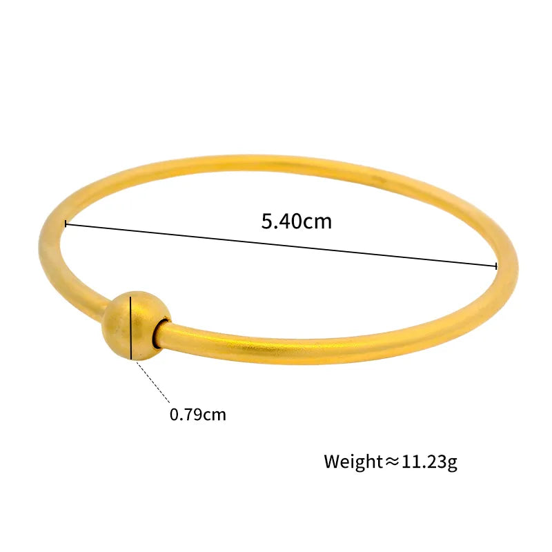24K Gold Plated Geometric Stainless Steel Bangle Stainless Steel 24k Gold -54MM