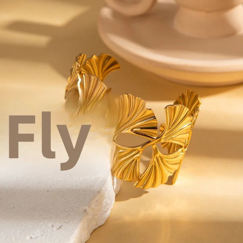 18K Gold Plated Wide Titanium Steel Bracelet