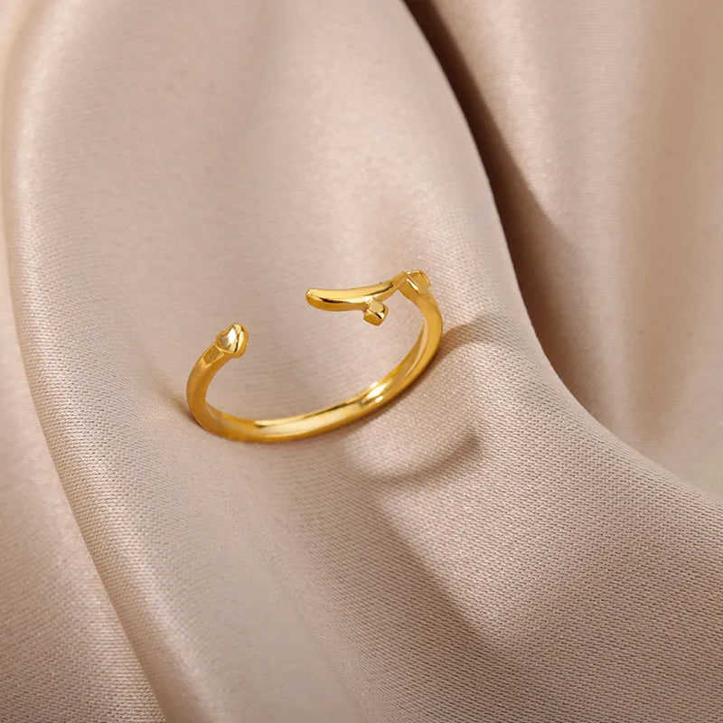 18K Gold Plated Arabic Open Ring for Women