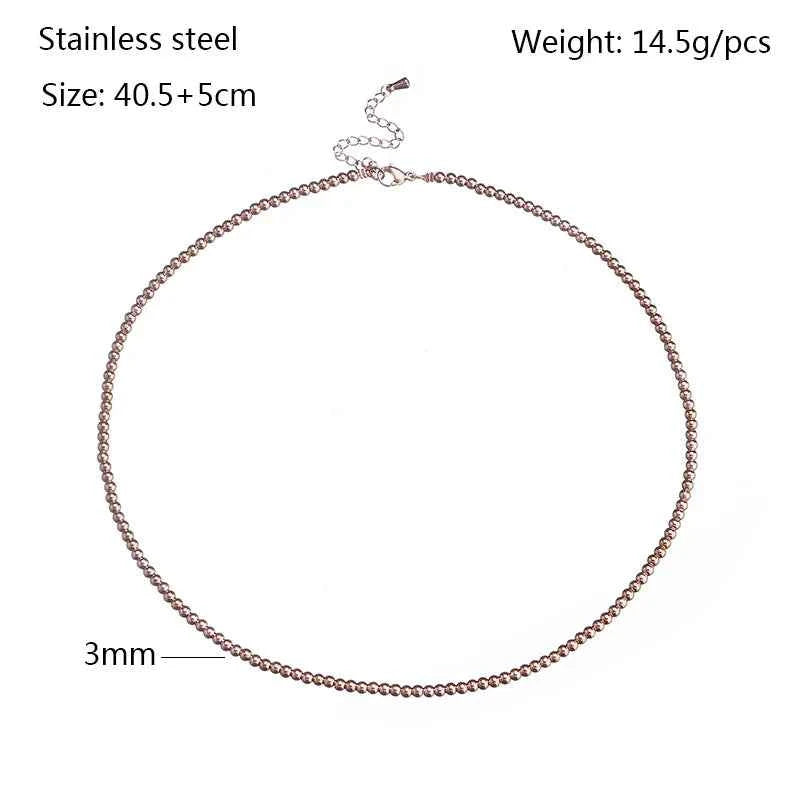 Rose Gold Stainless Steel Geometric Necklace