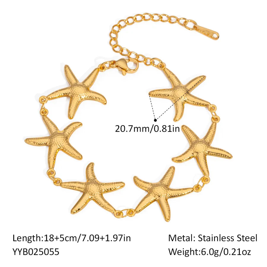 Gold Plated Sunflower Stainless Steel Bracelet Average Size Gold 7#