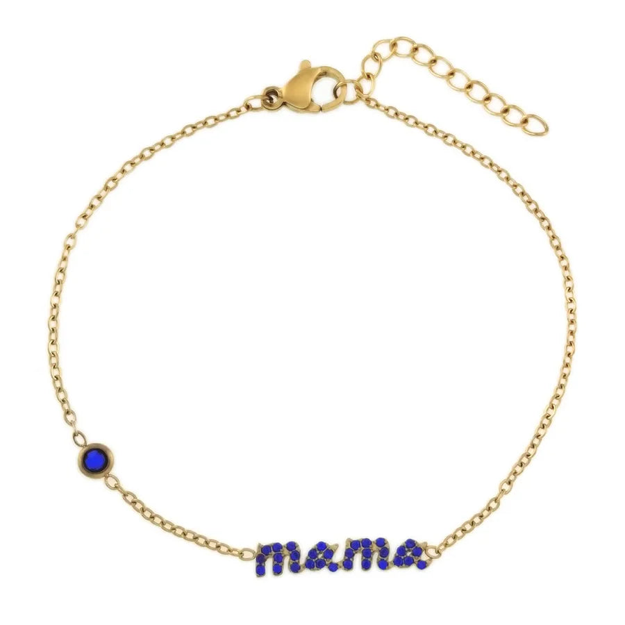 Heart-Shaped Zircon Titanium Steel Bracelet B0234G Mom Bracelet