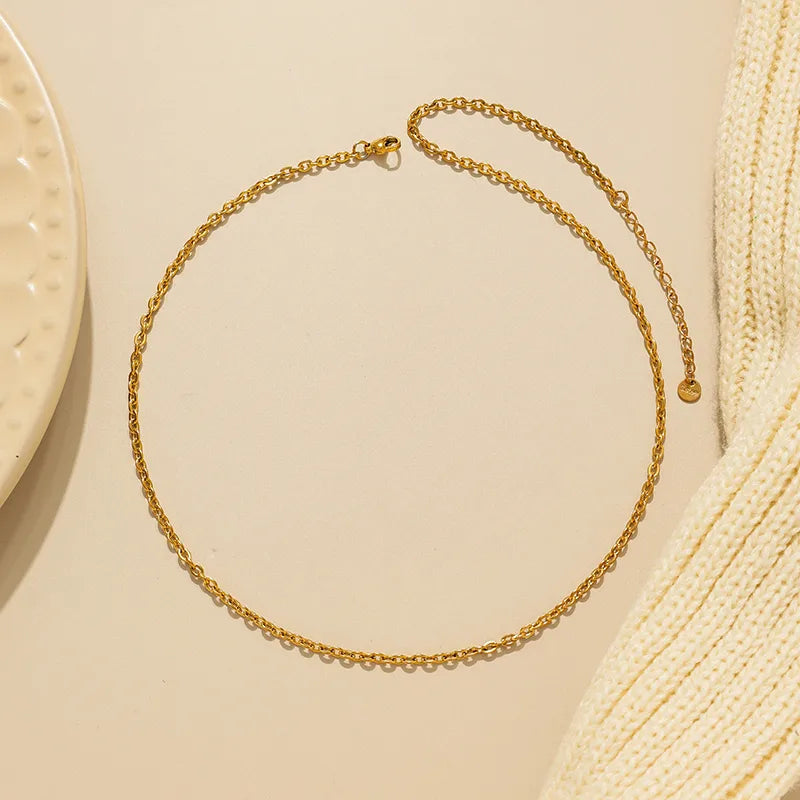 Gold Stainless Steel Chain Necklace