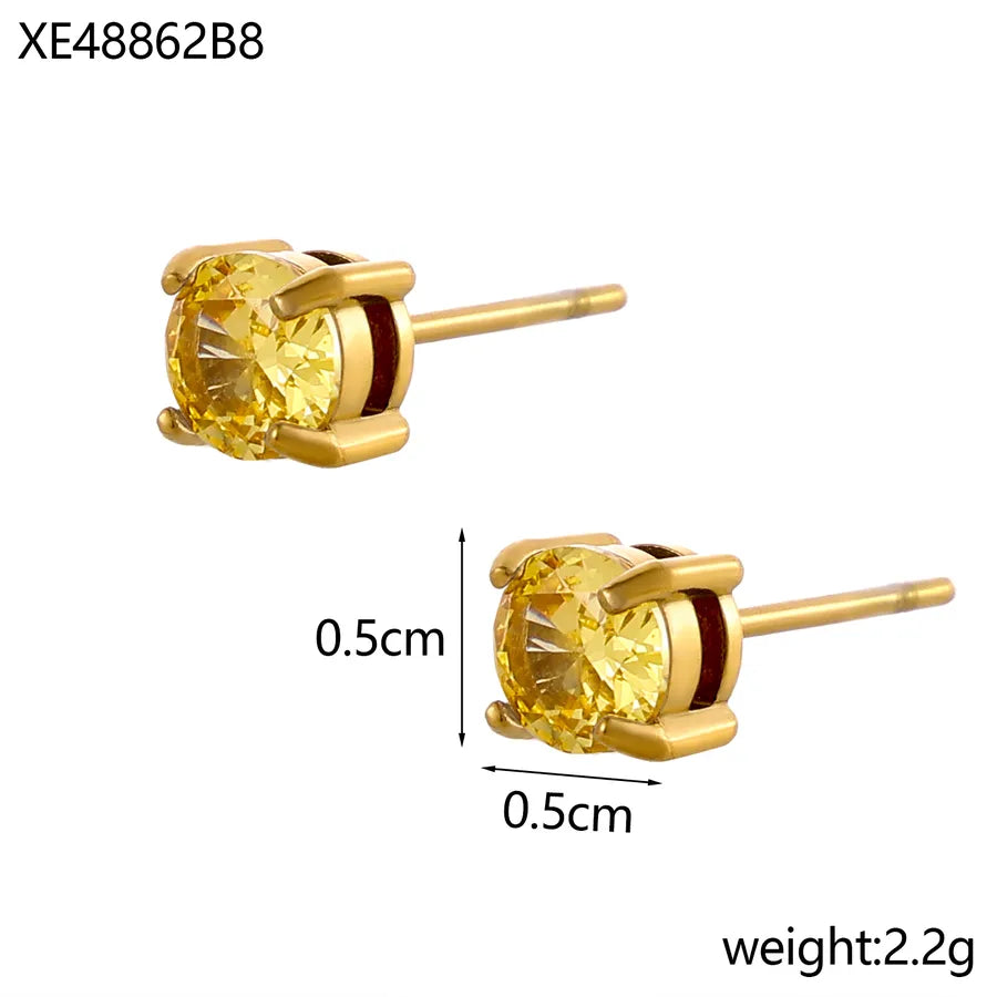 18K Gold Plated Geometric Titanium Steel Necklace One Size XE48862B8 9*9*1