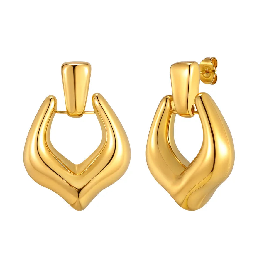 18K Gold Plated Geometric Stainless Steel Earrings