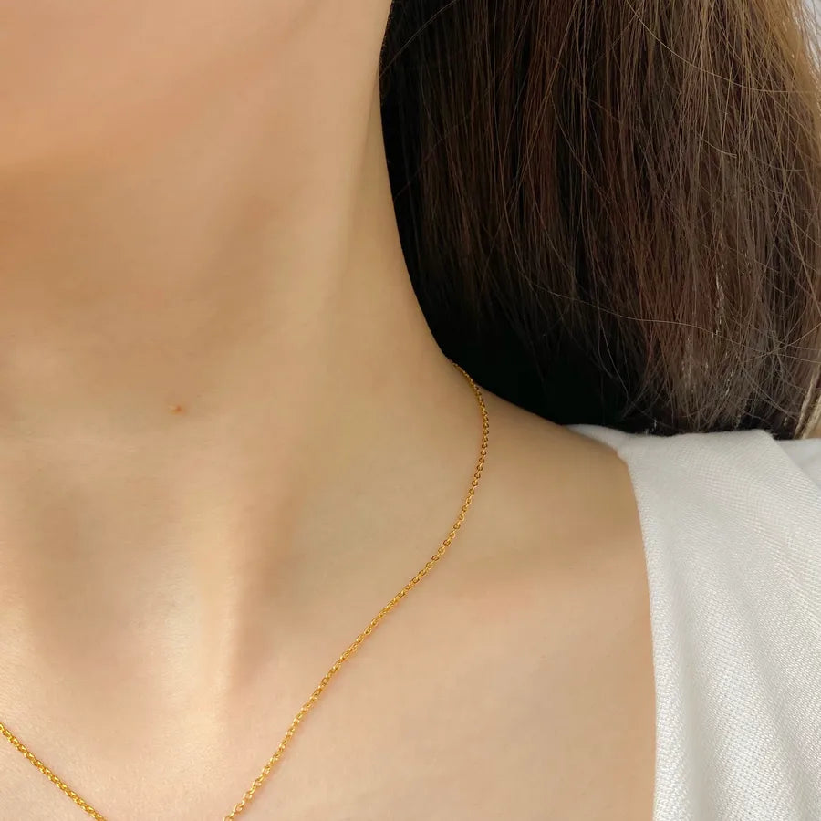 18K Gold Plated Geometric Titanium Steel Necklace