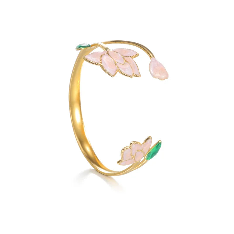 18K Gold Plated Lotus Flower Bracelet