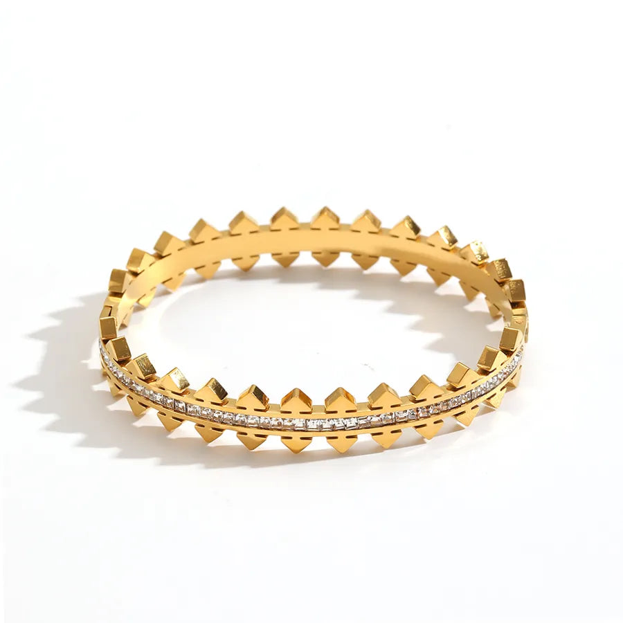 18K Gold PVD Geometric Stainless Steel Bangle