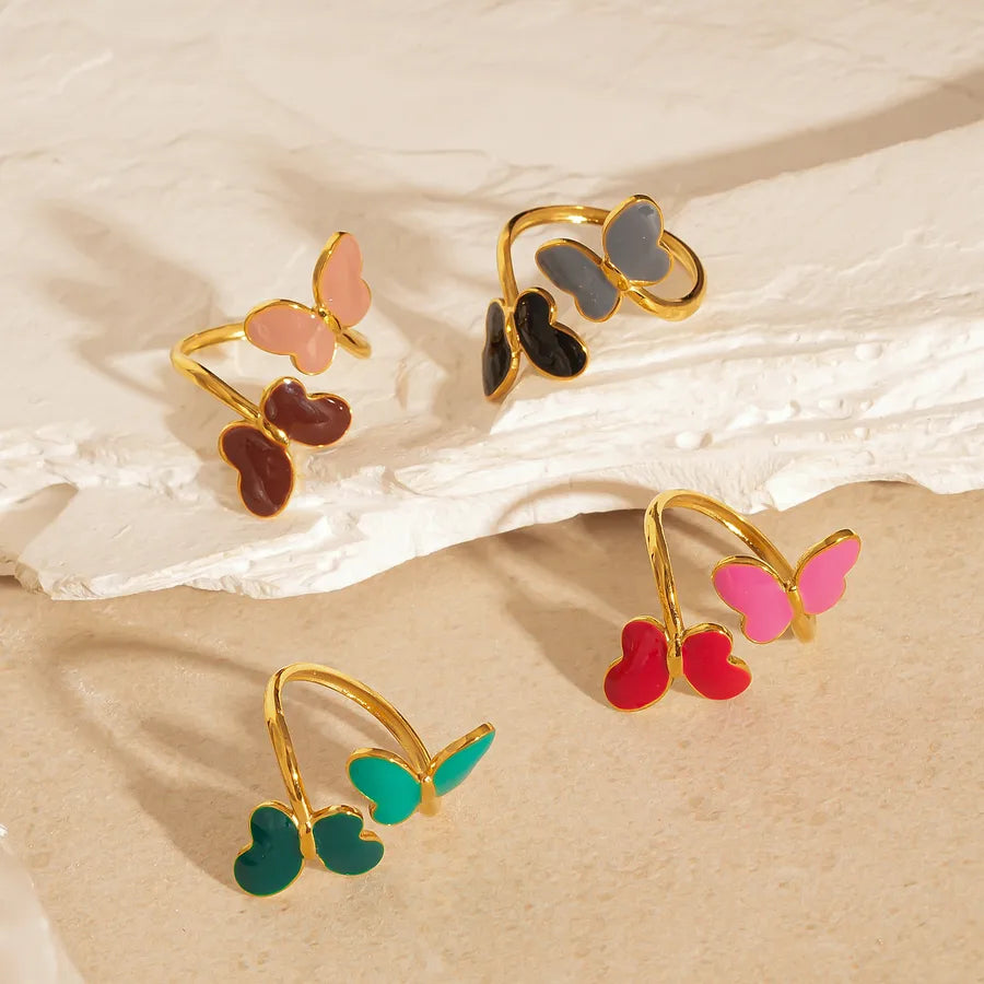 Stainless Steel Butterfly Open Ring