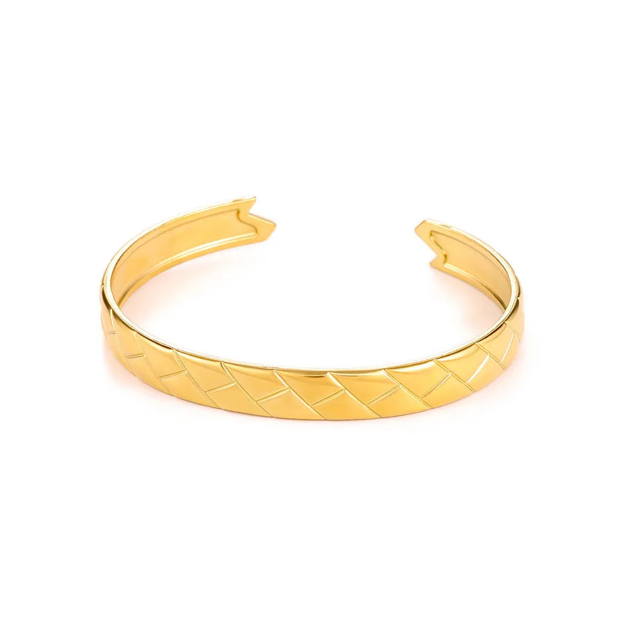 Geometric Open Hand Stainless Steel Bracelet