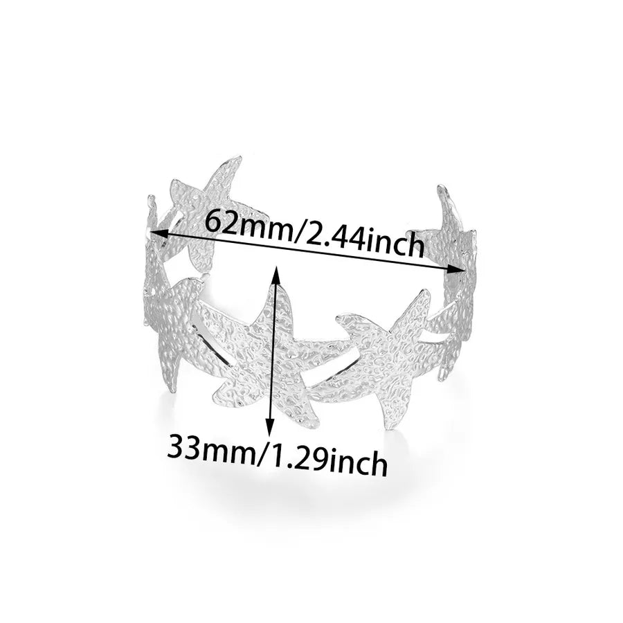 Geometric Butterfly & Flower Open Bangle Bracelet B1739P