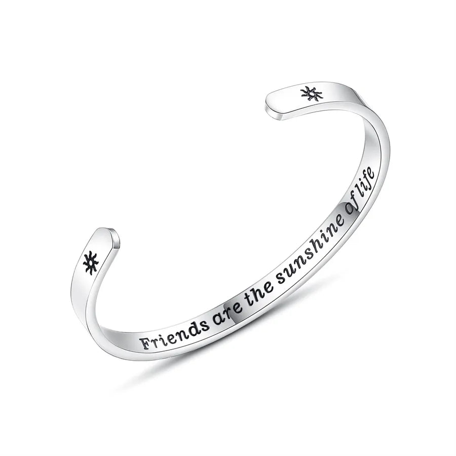 Retro Heart Stainless Steel Bangle 24-Friend Gifts - Friends Are the Sunsh