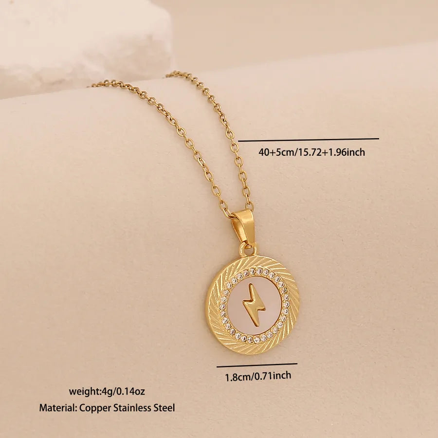 18K Gold Heart Cross Pendant Necklace Average Size Gold 2 # Lightning