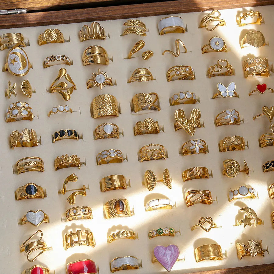 Heart Pattern Stainless Steel Ring