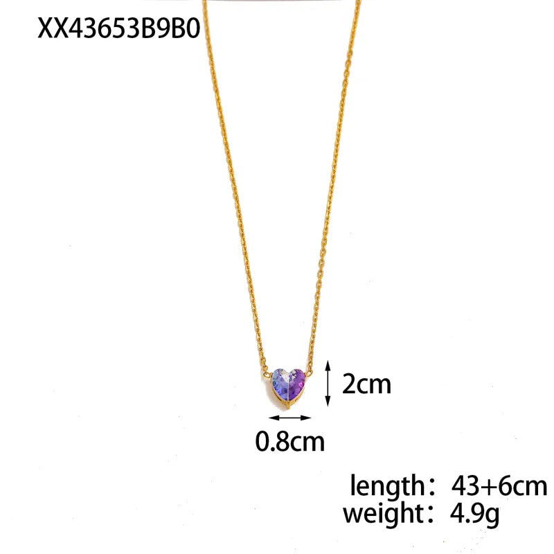 Minimalist Gold Heart Pendant Necklace One Size XX43653B9B0 9*9*1