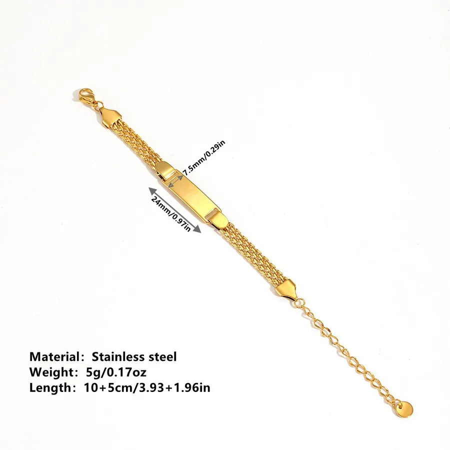 Custom Engraved Gold Mesh Bracelet