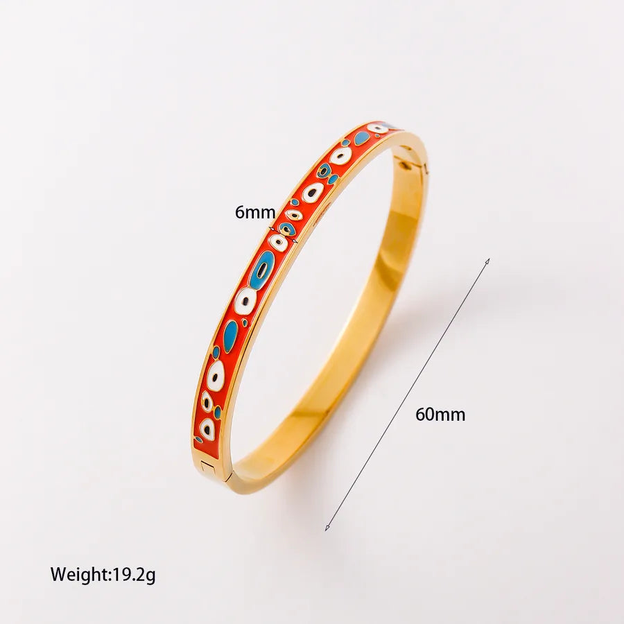 Abstract Geometric 18K Gold Titanium Bracelet YM4176