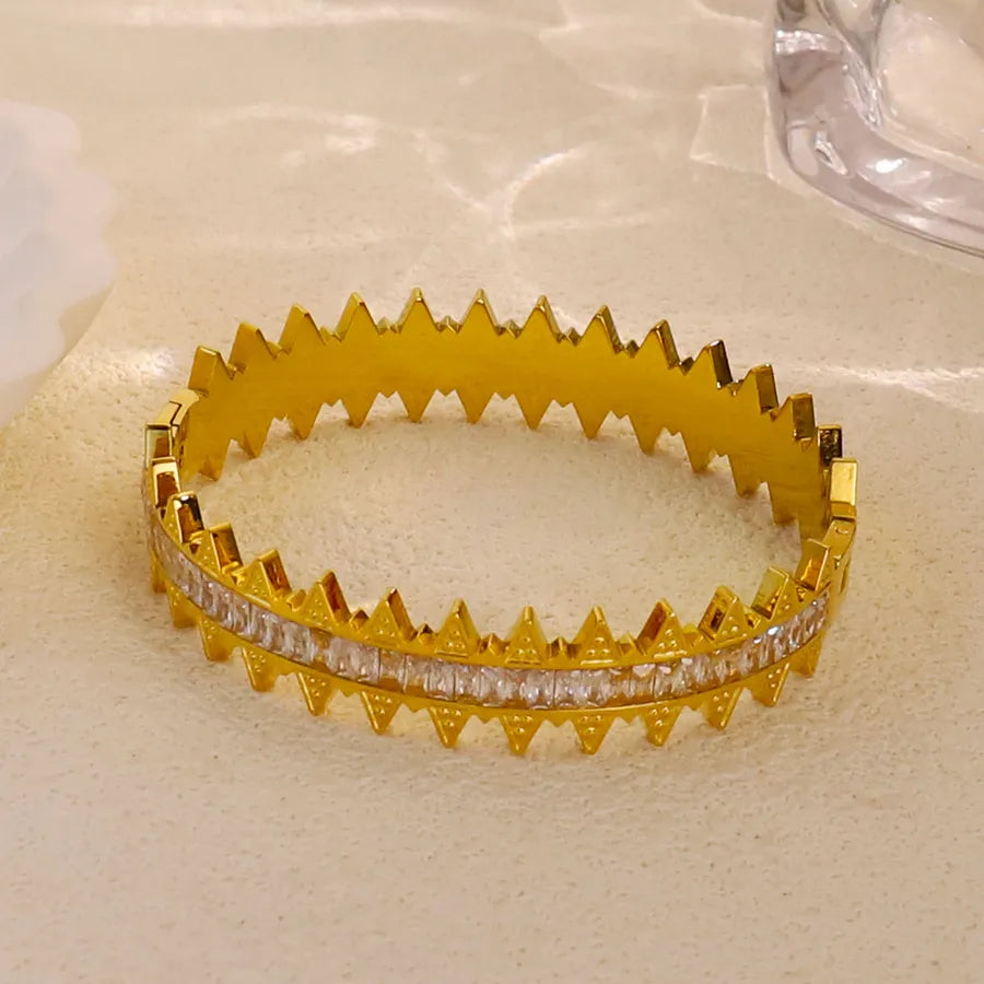 18K Gold Plated Star & Snake Stainless Steel Bracelet Average Size Gold 365