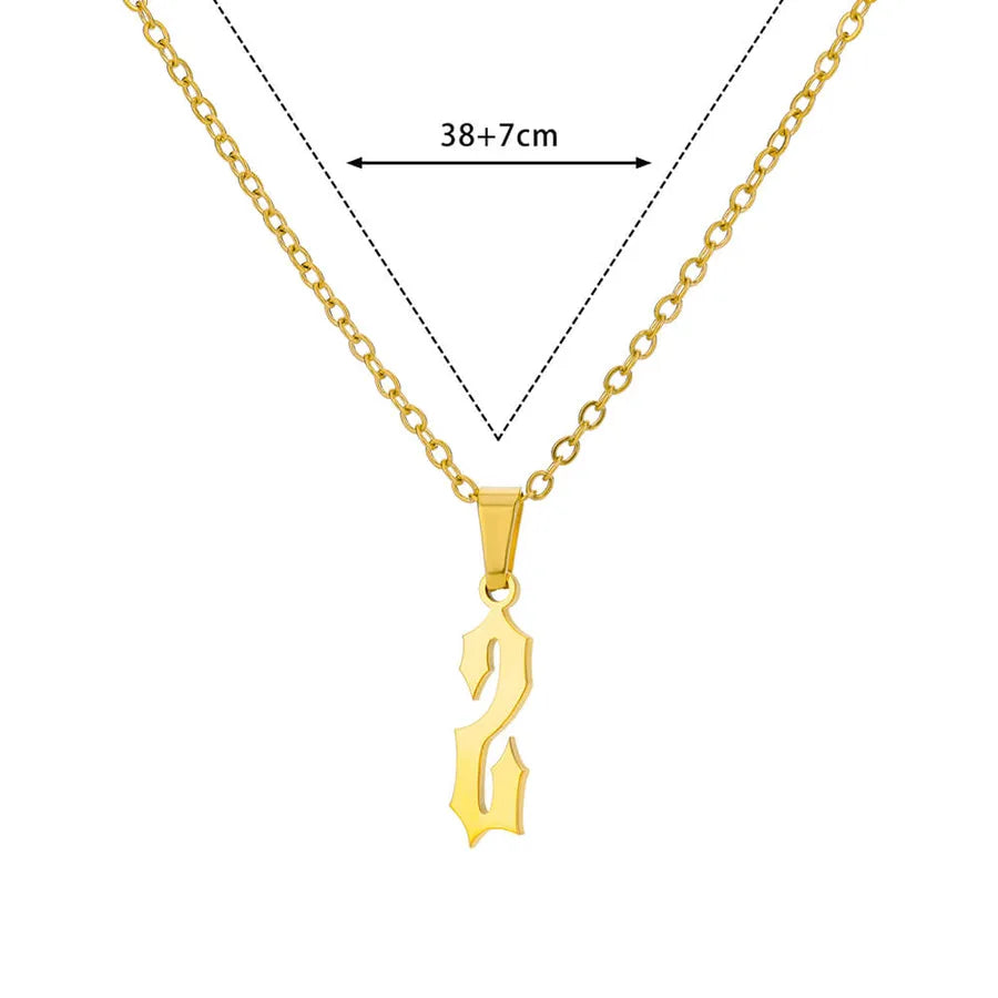 18K Gold PVD Geometric Pendant Necklace N06064G-2