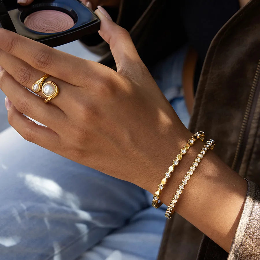 18K Gold Stainless Steel Diamond Bracelet