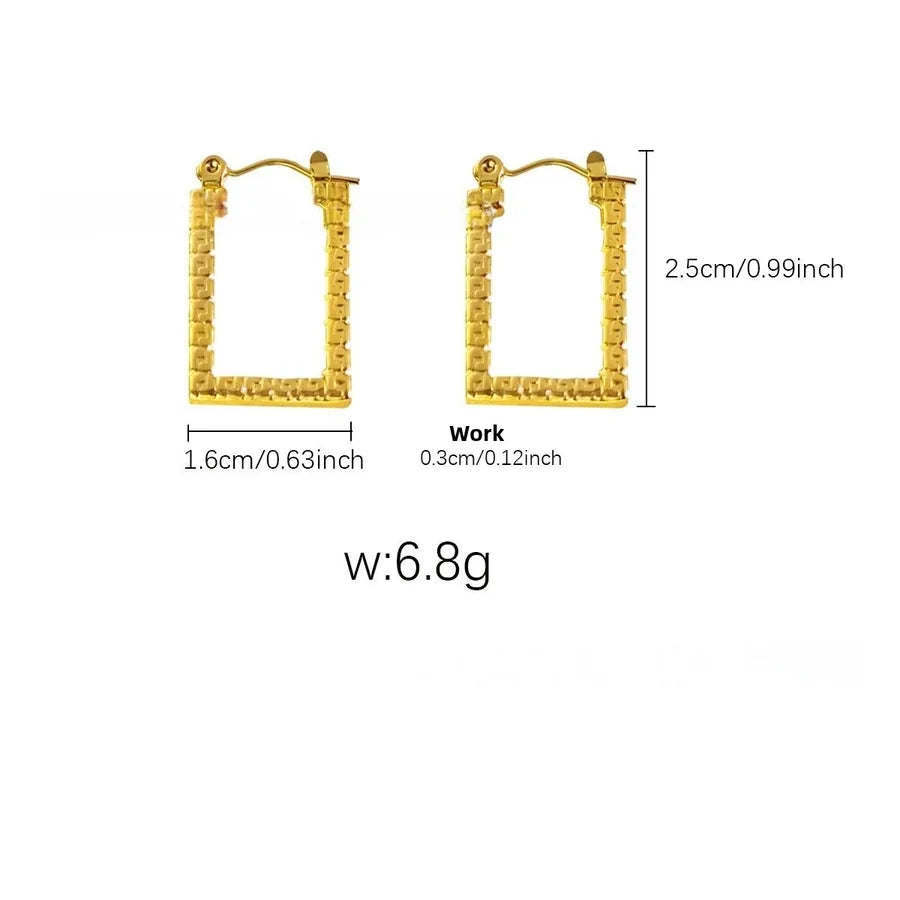 Elegant Gold Titanium Steel Hoop Earrings