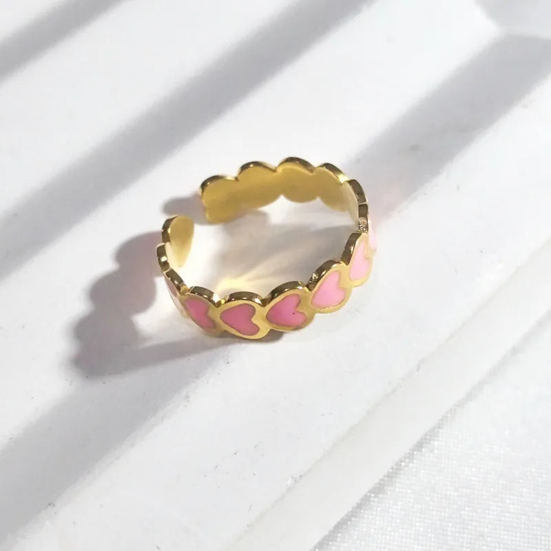 Gold Heart Open Ring in 18K Plated Stainless Steel