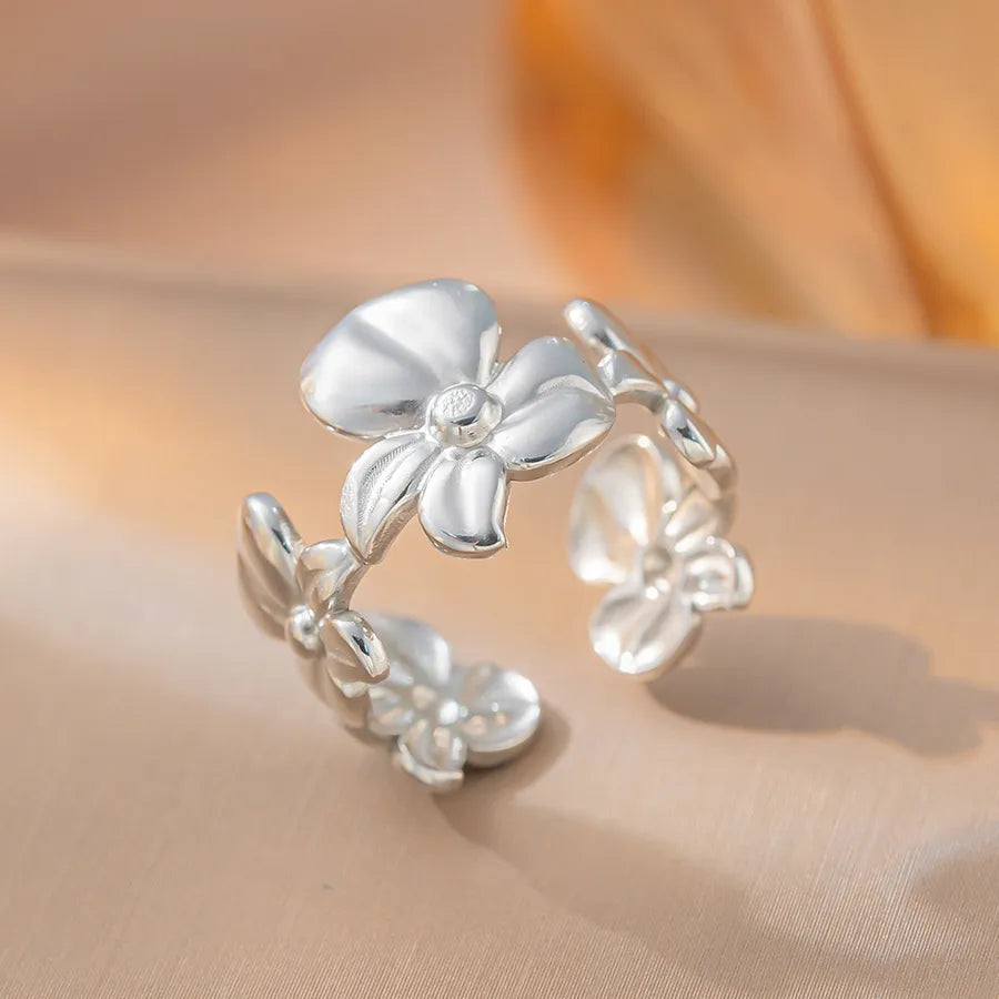 18K Gold Geometric Titanium Steel Open Ring K30 Steel Color Ring Adjustable