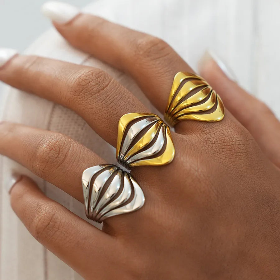 18K Gold Plated Geometric Open Ring