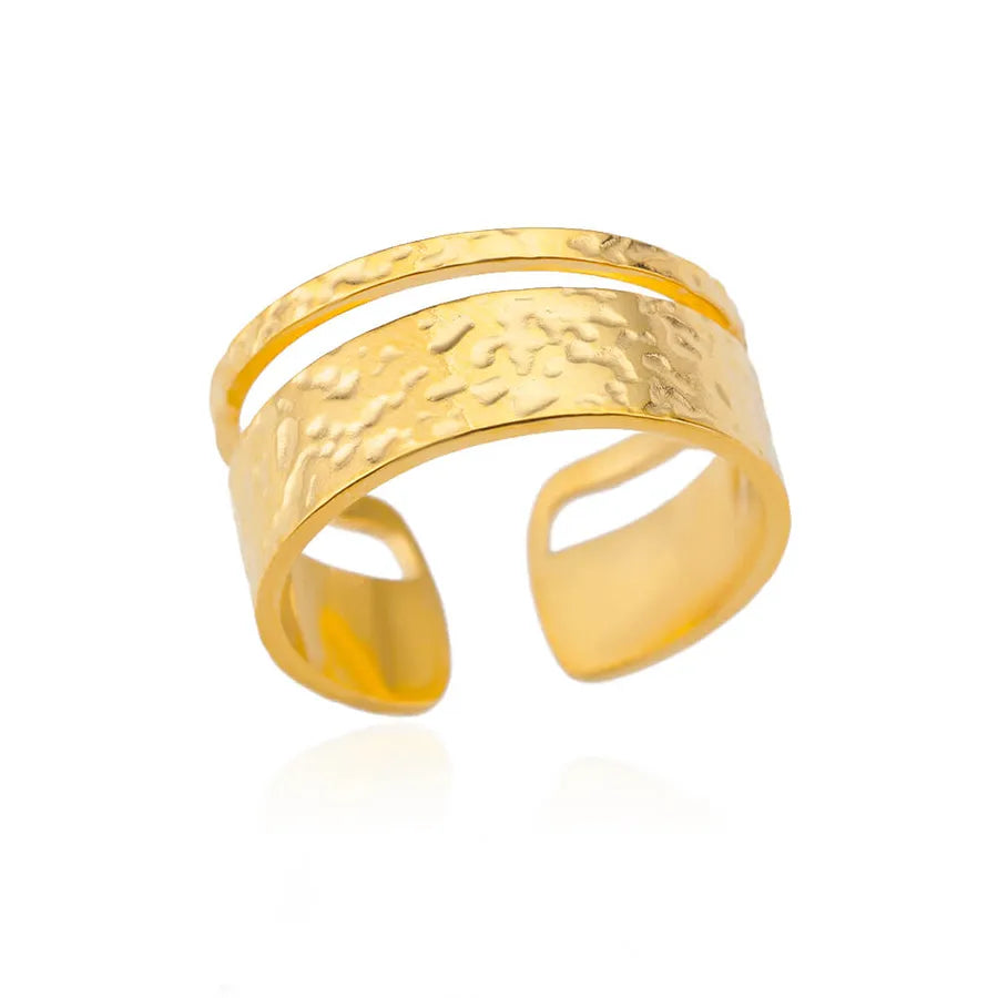 Gold Plated Geometric Open Ring 3