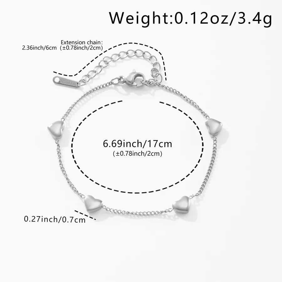 18K Gold Plated Heart Chain Bracelet