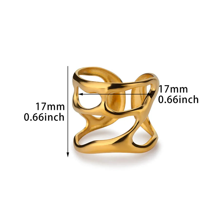 18K Gold Plated Geometric Open Ring 4