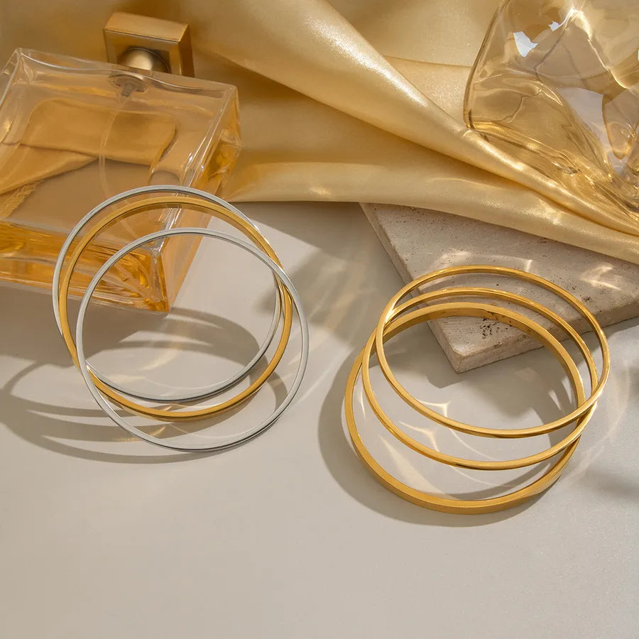 Geometric Layered 18K Gold Bracelet