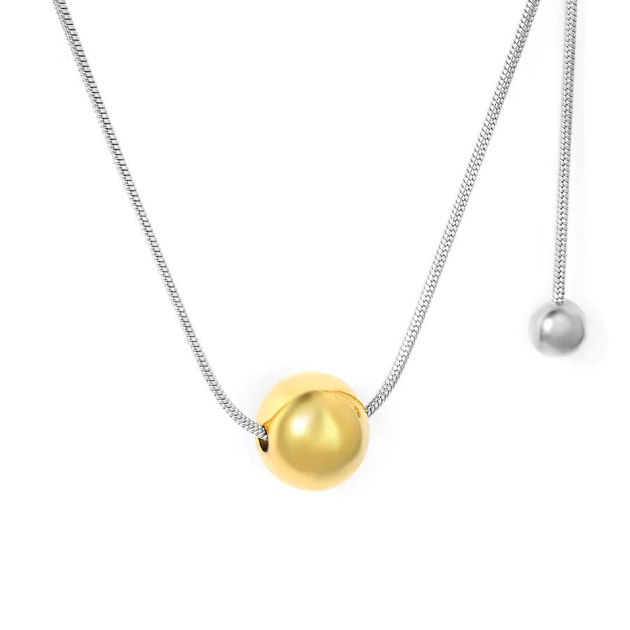 Gold Stainless Steel Geometric Pendant Necklace