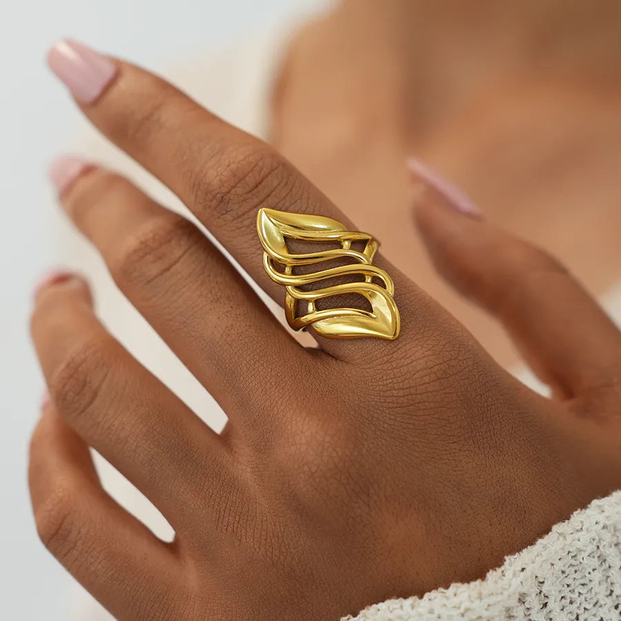 18K Gold Plated Retro Open Ring for Women