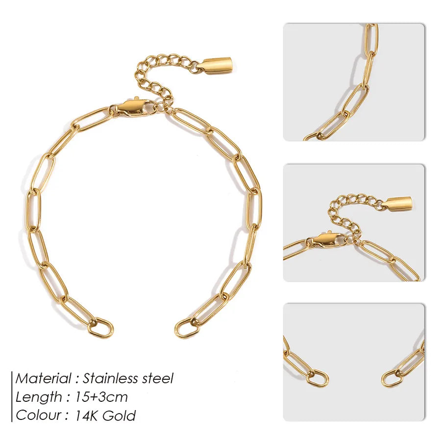 18K Gold PVD Geometric Stainless Steel Bracelet 14K Gold