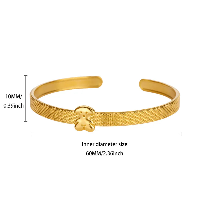 18K Gold Plated Cross & Bear Charm Bracelet