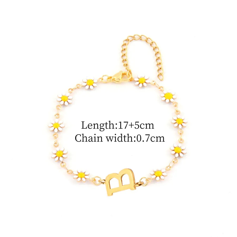 Gold Daisy Chain Bracelet for Women Gold B