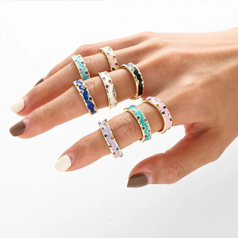 Colorful Enamel Open Ring for Women