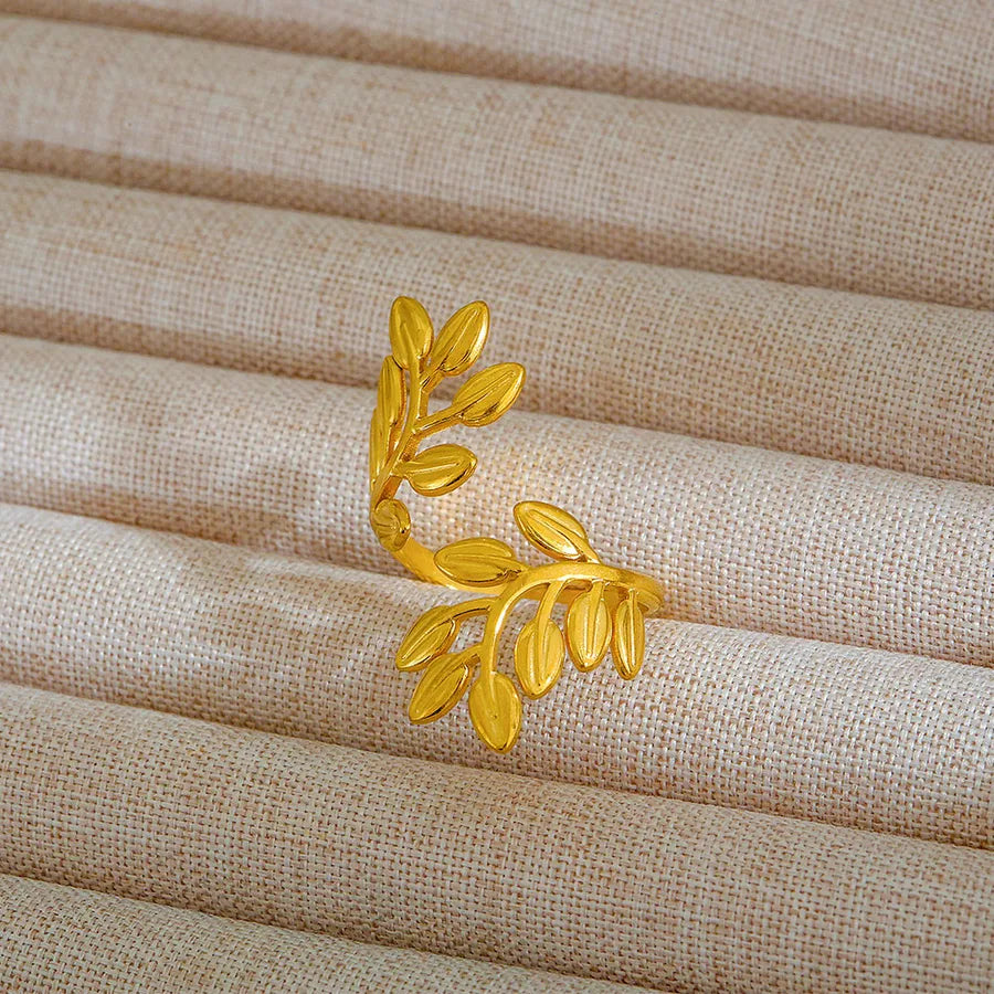 Adjustable 18K Gold Stainless Steel Ring 217