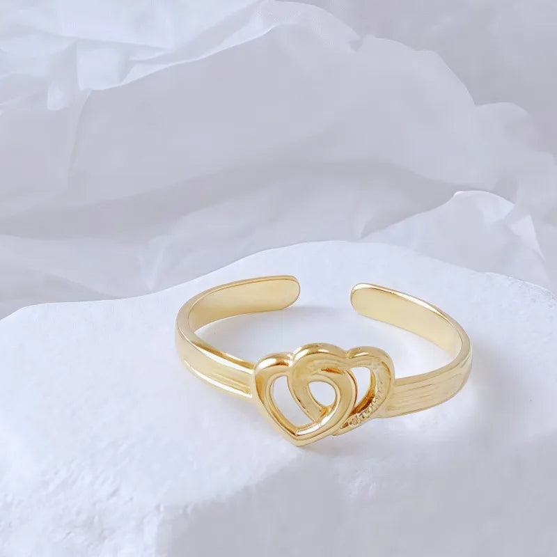 Gold Bamboo Titanium Steel Open Ring Adjustable Opening Golden Hydraulic J32