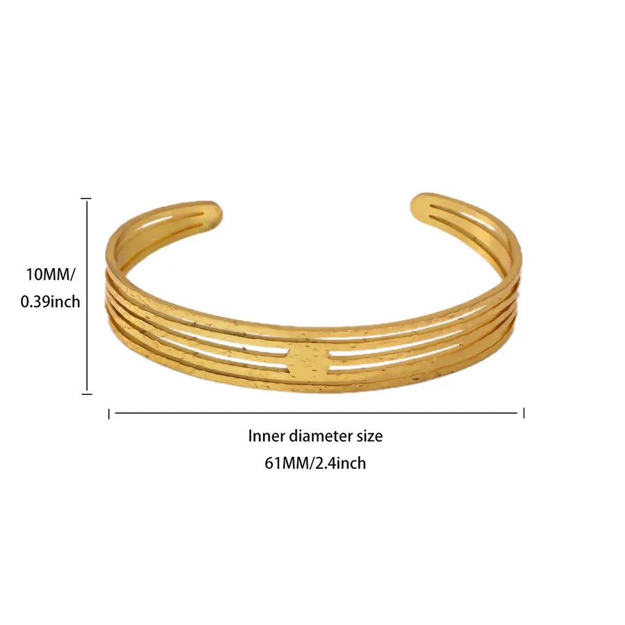 Gold Plated Geometric Wide Cuff Bracelet