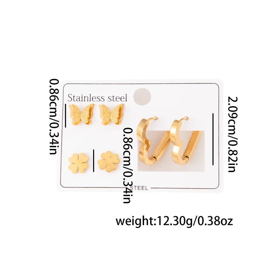 Titanium Steel Heart Earrings for Women Love Earrings Set 0952