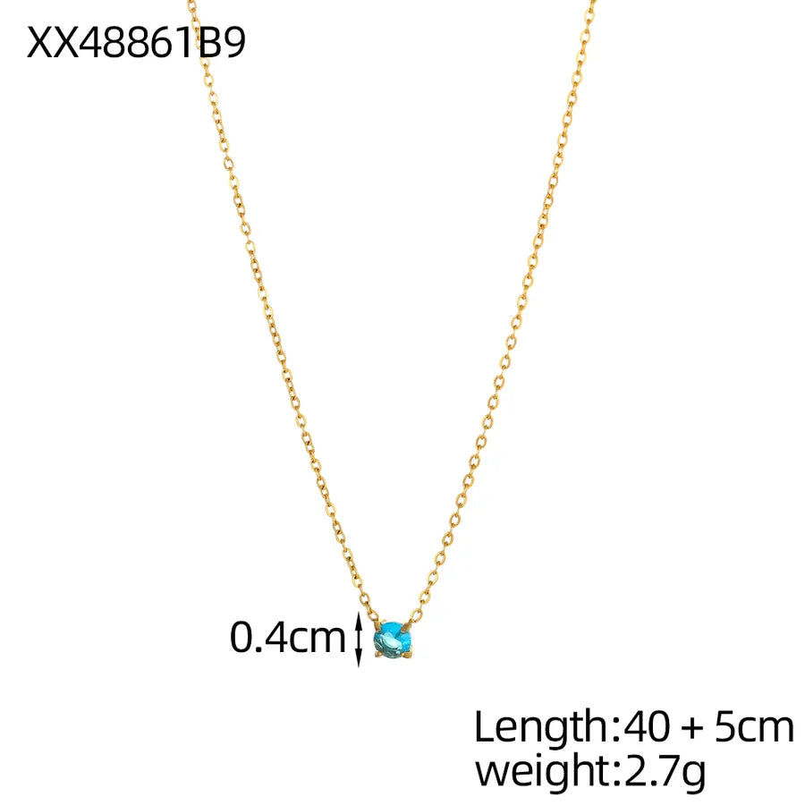 18K Gold Plated Geometric Titanium Steel Necklace One Size XX48861B9 9*9*1