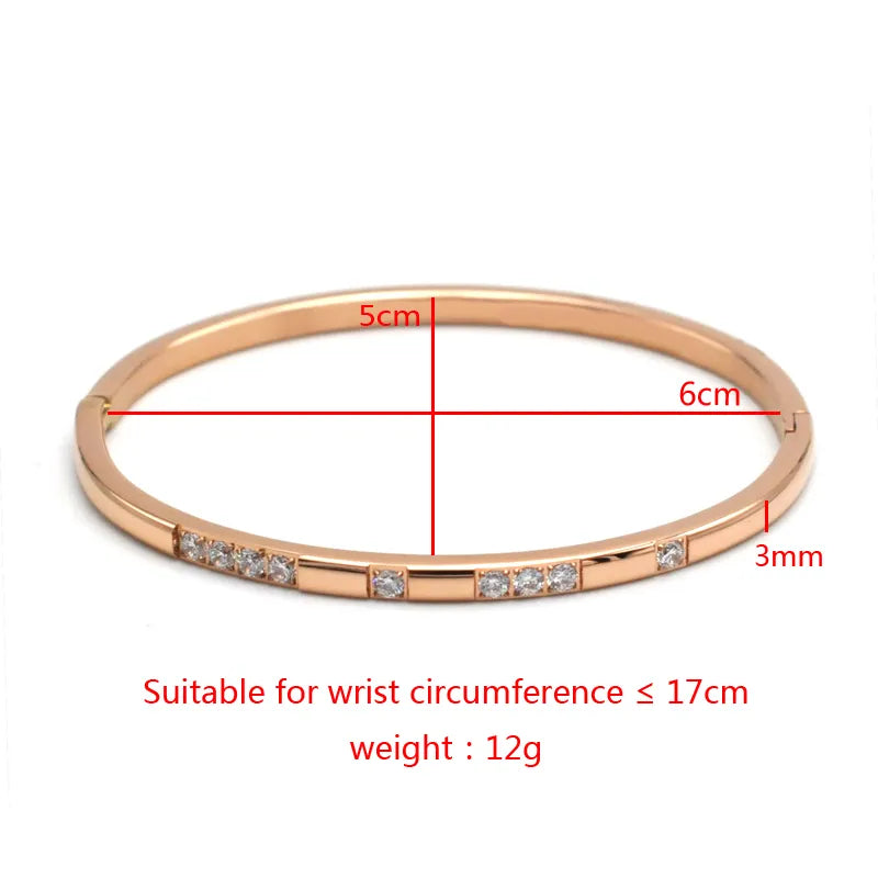 Titanium Steel Zircon Buckle Bracelet for Women